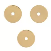 Perle rotonde Heishi - Dischi piatti forati 6x1 mm -Dorato oro fino x50