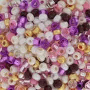 Perla Preciosa 8/0 3 mm - Mix opaco - Trasparente pesca - Viola x 20 g