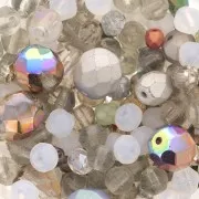 Assortimento di perline di Boemia - Mix di perline - Marrone - Bianco x50g