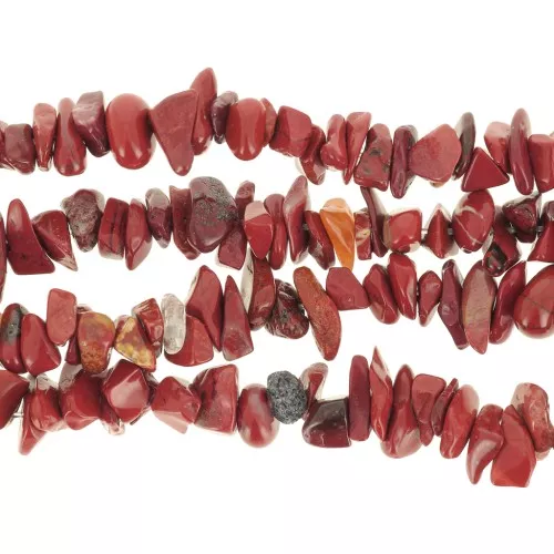 Perle chips 5 - 8 mm pietra semi preziosa - Diaspro rosso x80cm
