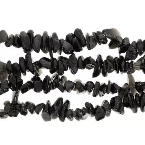 Perle chips 3 - 5 mm pietre semi preziose - Agata nera x80cm