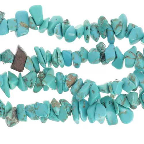 Perle chips 5 - 8 mm imitazione di pietra semipreziosa - Turchese x80cm