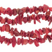Perle chips 5 - 8 mm bambù marino tinto da 8 mm - Rosso Corallo x80cm|raw }}