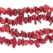 Perle chips 5 - 8 mm bambù marino tinto da 8 mm - Rosso Corallo x80cm