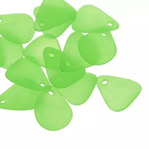 Petali di fiori acrilici 17x14 mm con effetto smerigliato - Verde x15