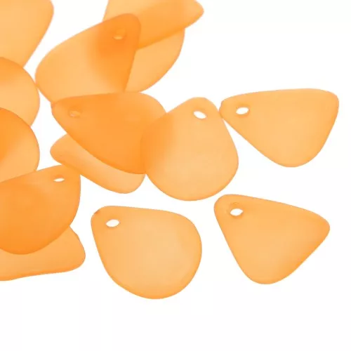 Petali di fiori acrilici 17x14 mm con effetto smerigliato - Arancione x15