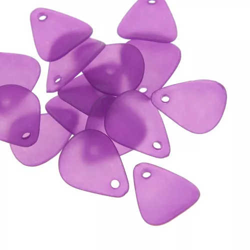 Petali di fiori in acrilico 17x14 mm con effetto smerigliato - Plum x15