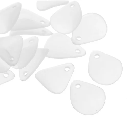 Petali di fiori acrilici 17x14 mm con effetto smerigliato - Bianco x15