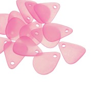 Petali di fiori acrilici 17x14 mm con effetto smerigliato - Rosa scuro x15