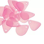 Petali di fiori acrilici 17x14 mm con effetto smerigliato - Rosa scuro x15