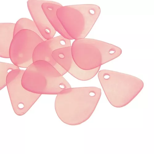 Petali di fiori in acrilico 17x14 mm con effetto smerigliato - Nude x15