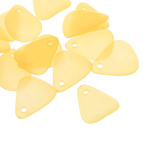 Petali di fiori in acrilico 17x14 mm con effetto smerigliato - Arancio chiaro x15