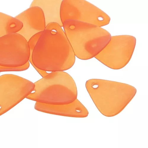 Petali di fiori acrilici 17x14 mm con effetto smerigliato - Arancio scuro x15