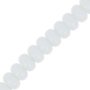 Perle rotonde - Heishi in vetro 8x5 mm - Bianco x40cm|raw }}