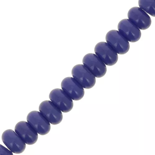 Perle rotonde - Heishi in vetro 8x5 mm - Blu scuro x40cm