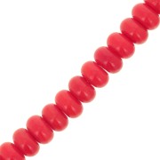 Perle rotonde - Heishi in vetro 8x5 mm - Rosso x40cm|raw }}