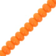 Perle rotonde - Heishi in vetro 8x5 mm - Arancione x40cm|raw }}