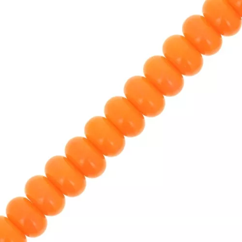 Perle rotonde - Heishi in vetro 8x5 mm - Arancione x40cm