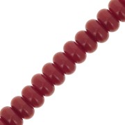 Perla a disco - Heishi in vetro 8x5 mm - Bordeaux x 38 cm