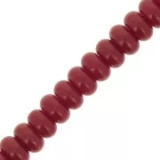 Perla a disco - Heishi in vetro 8x5 mm - Bordeaux x 38 cm
