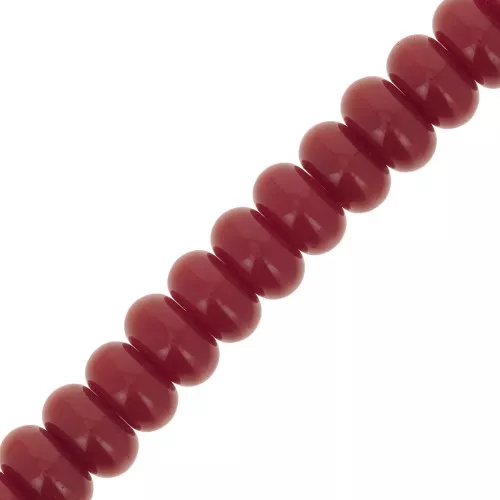Perla a disco - Heishi in vetro 8x5 mm - Bordeaux x 38 cm