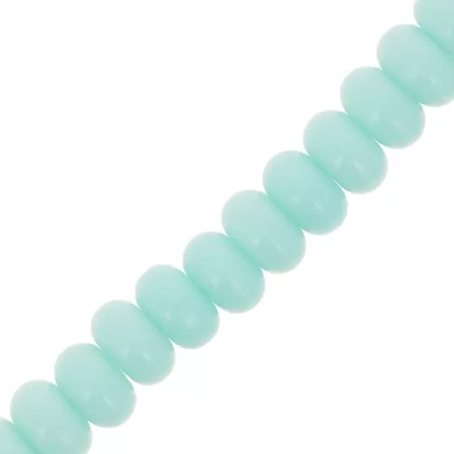 Perle rotonde - Heishi in vetro 8x5 mm - Azzurro x40cm