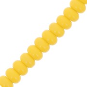 Perle rotonde - Heishi in vetro 8x5 mm - Giallo scuro x40cm|raw }}