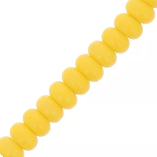 Perle rotonde - Heishi in vetro 8x5 mm - Giallo scuro x40cm
