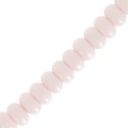 Perla a disco - Heishi in vetro 8x5 mm - Colore nude, lunghezza 38 cm