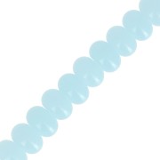 Perle rotonde - Heishi in vetro 8x5 mm - Azzurro x40cm|raw }}