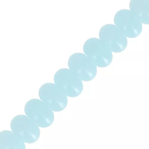 Perle rotonde - Heishi in vetro 8x5 mm - Azzurro x40cm