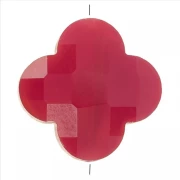 Rosso - Perle trèfle facetté 12 mm en verre - Rouge x1 Perle trèfle facetté 12 mm en verre - Rouge x1