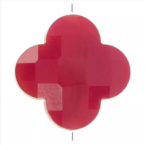 Perla trifoglio sfaccettata 12 mm in vetro - Rosso x1