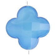Perla sfaccettata a forma di trifoglio 12 mm in vetro- Blu x1|raw }}