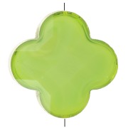 Perla sfaccettata a forma di trifoglio 12 mm in vetro - Verde x1|raw }}
