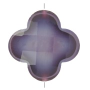 Perla sfaccettata a forma di trifoglio 12 mm in vetro - viola scuro x1