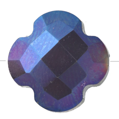 Perla di vetro sfaccettata 11,5 mm - Viola scuro AB x1