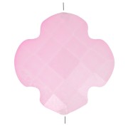 Perla sfaccettata a forma di trifoglio 12 mm in vetro - Rosa chiaro x1|raw }}