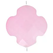 Perla sfaccettata a forma di trifoglio 12 mm in vetro - Rosa chiaro x1