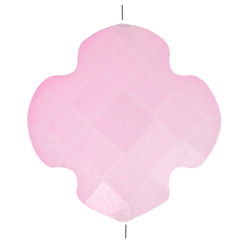 Perla sfaccettata a forma di trifoglio 12 mm in vetro - Rosa chiaro x1