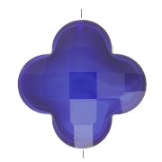 Perla sfaccettata a forma di trifoglio 12 mm in vetro - Blu scuro x1