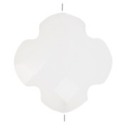 Perla sfaccettata a forma di trifoglio 12 mm in vetro - Bianco x1