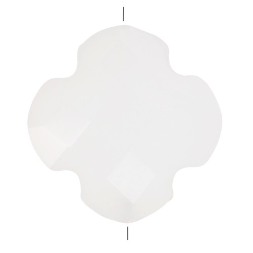 Perla sfaccettata a forma di trifoglio 12 mm in vetro - Bianco x1