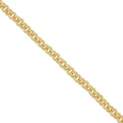 Catena maglia forzatina 3 mm - Dorato con oro fino x1m