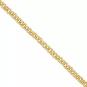 Catena maglia forzatina 3 mm - Dorato con oro fino x1m