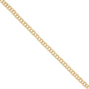 Catena maglia forzatina 5 mm - Dorato con oro fino x1m