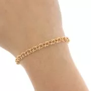 Catena maglia forzatina 5 mm - Dorato con oro fino x1m