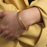 Bracciale 170 mm con 2 sfere - Dorato con oro fino x1