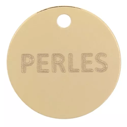 Ciondoli rotondi personalizzati da 10 mm con logo o marchio - Gold filled x100