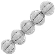 Perline rotonde appiattite effetto fiore 7,5 mm - Argento antico x4
